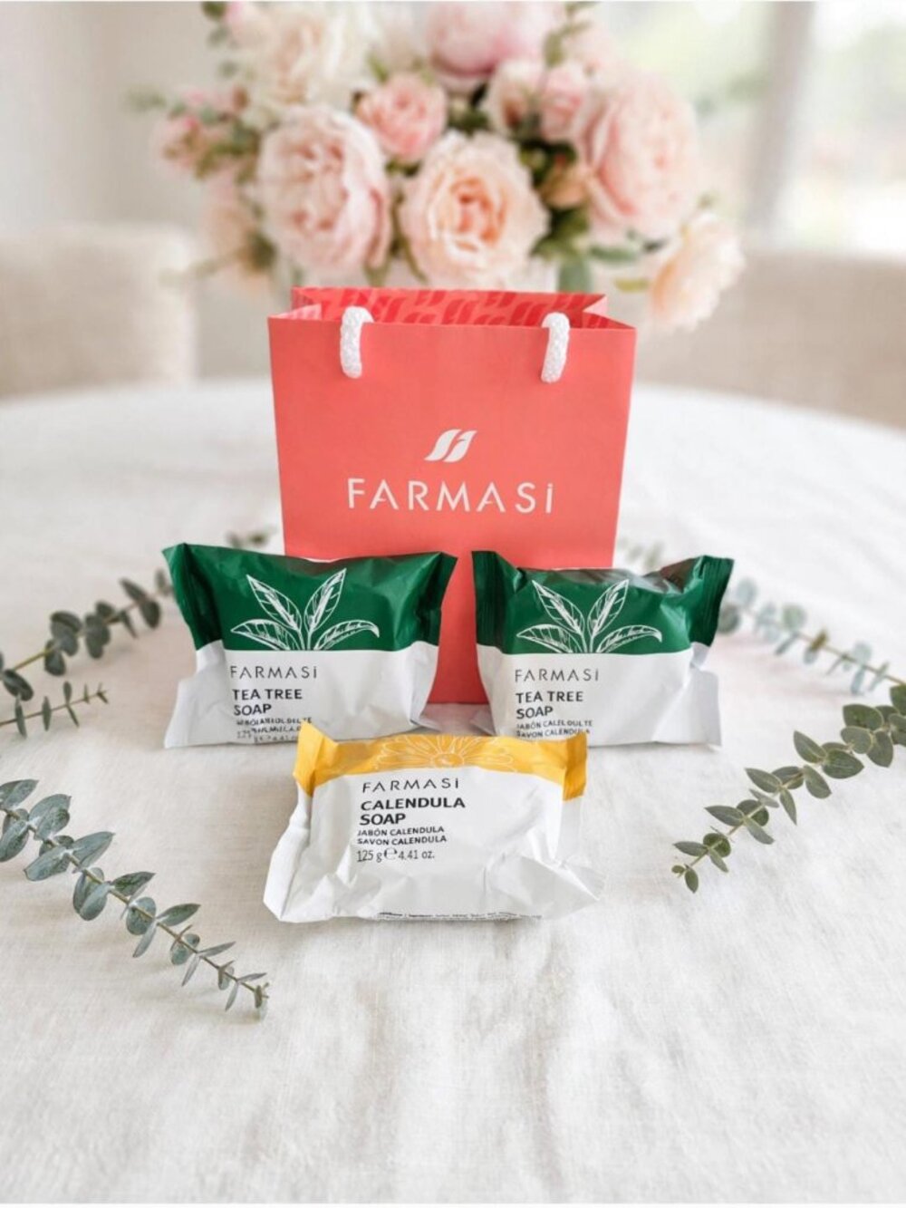 FARMASI Tea Tree Soap x2 + Calendula Soap Bundle